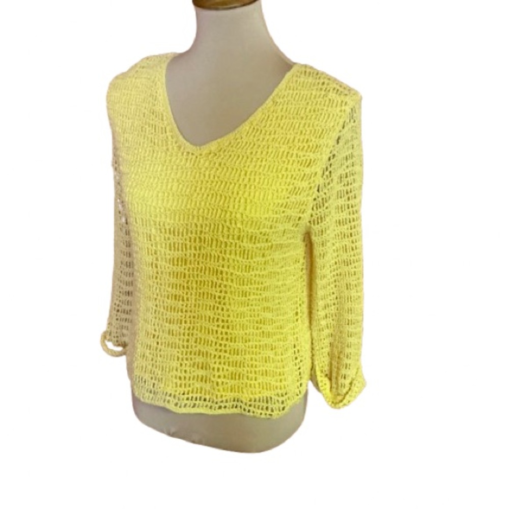 Vtg 90s yellow v neck top